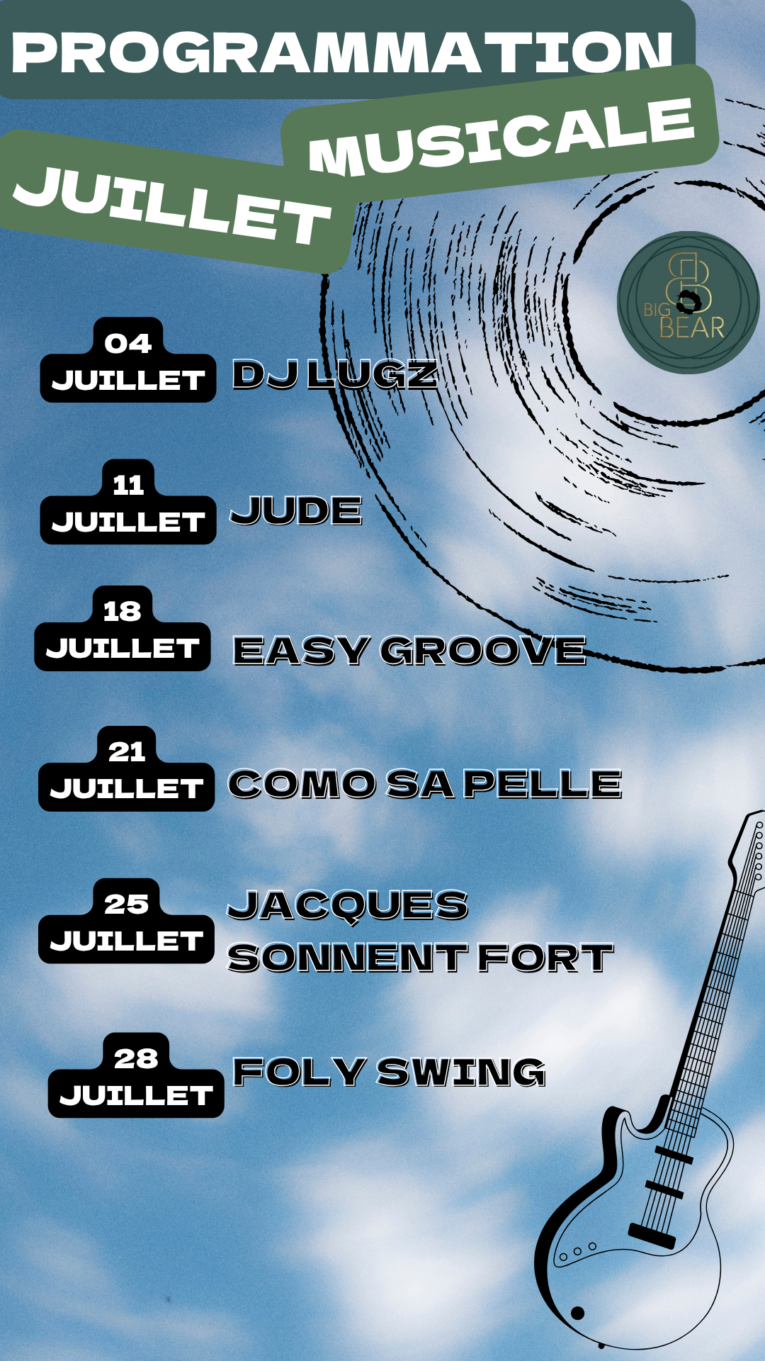 Planning concerte Juillet 2025